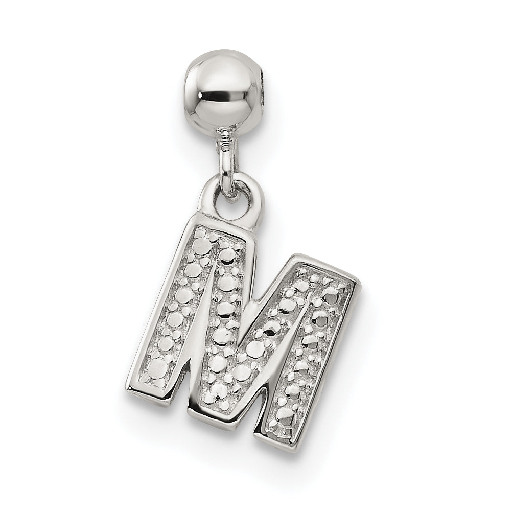 Sterlingsilber Mio Memento Buchstabe M Hängend Initiale Charm