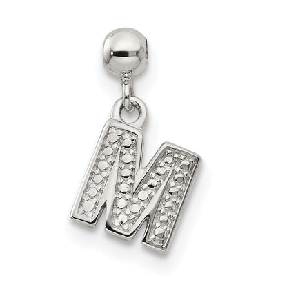 Sterlingsilber Mio Memento Buchstabe M Hängend Initiale Charm