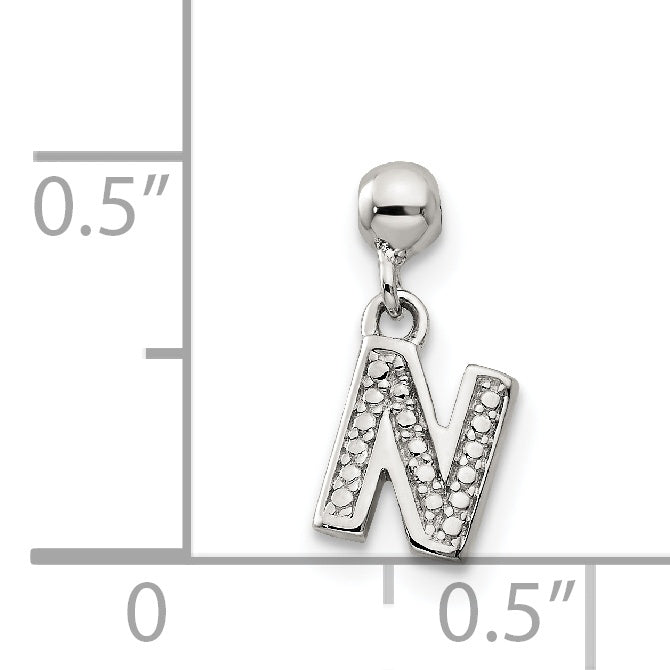 Sterlingsilber Mio Memento Buchstabe N Hängend Initiale Charm