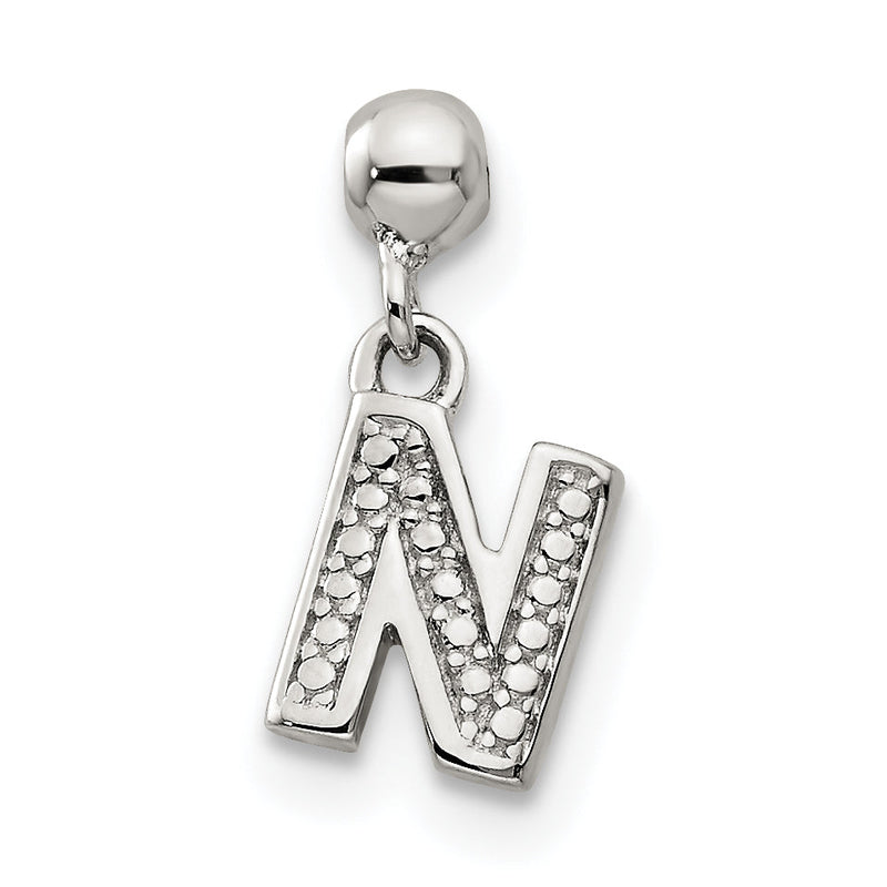 Sterlingsilber Mio Memento Buchstabe N Hängend Initiale Charm