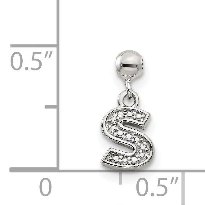 Sterlingsilber Mio Memento Buchstabe S Hängend Initiale Charm