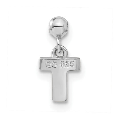 Sterlingsilber Mio Memento Buchstabe T Hängend Initiale Charm