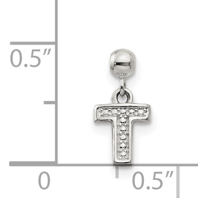Sterlingsilber Mio Memento Buchstabe T Hängend Initiale Charm