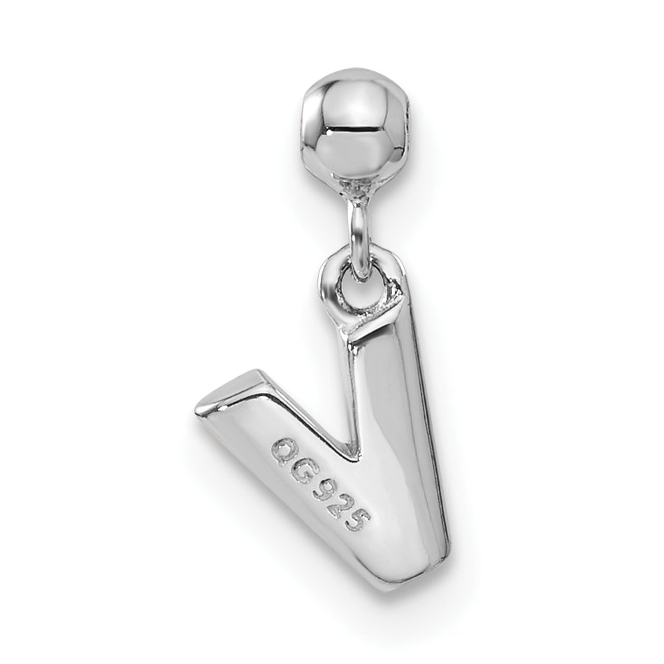 Sterlingsilber Mio Memento Buchstabe V Hängend Initiale Charm