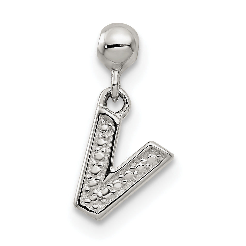 Sterlingsilber Mio Memento Buchstabe V Hängend Initiale Charm