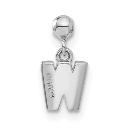 Sterlingsilber Mio Memento Buchstabe W Hängend Initiale Charm