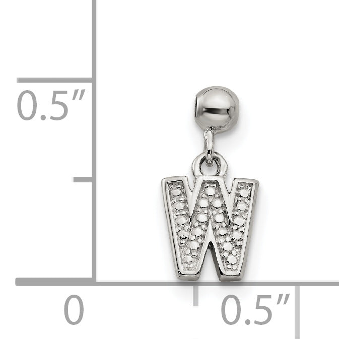 Sterlingsilber Mio Memento Buchstabe W Hängend Initiale Charm