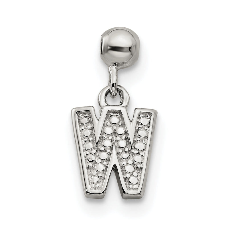 Sterlingsilber Mio Memento Buchstabe W Hängend Initiale Charm