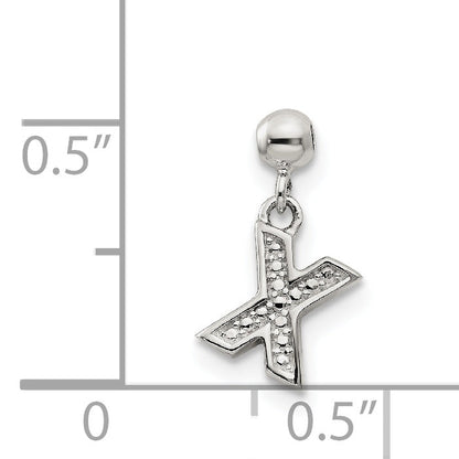 Sterlingsilber Mio Memento Buchstabe X Hängend Initiale Charm