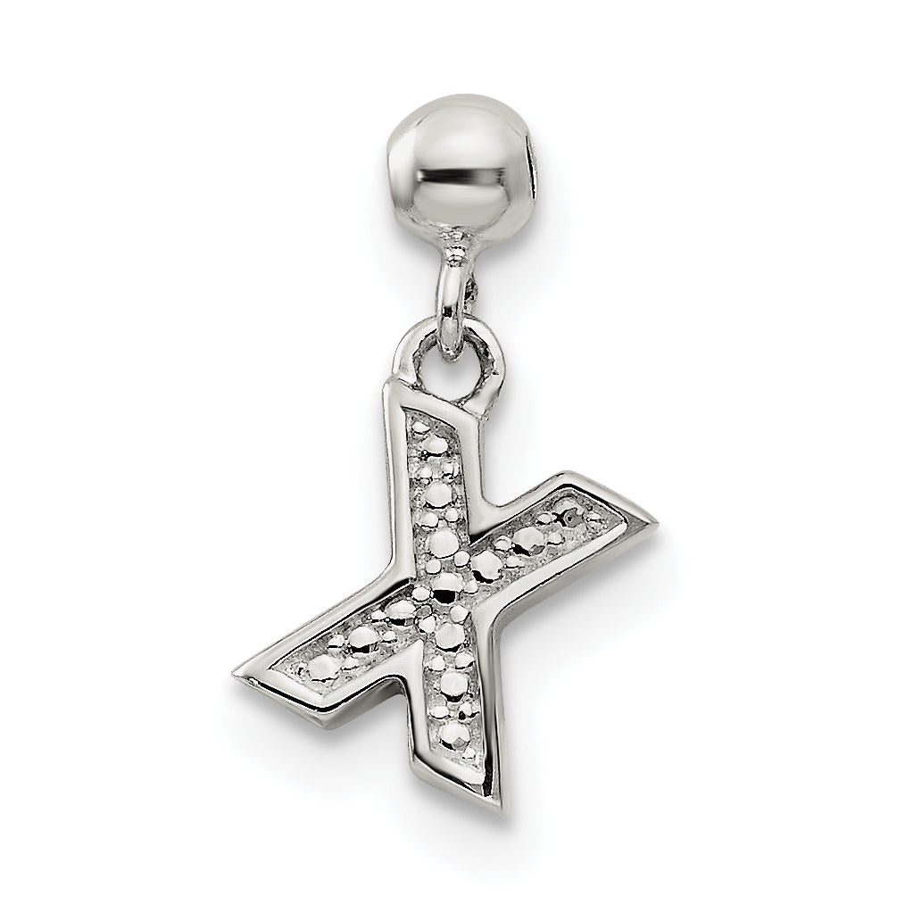 Sterlingsilber Mio Memento Buchstabe X Hängend Initiale Charm