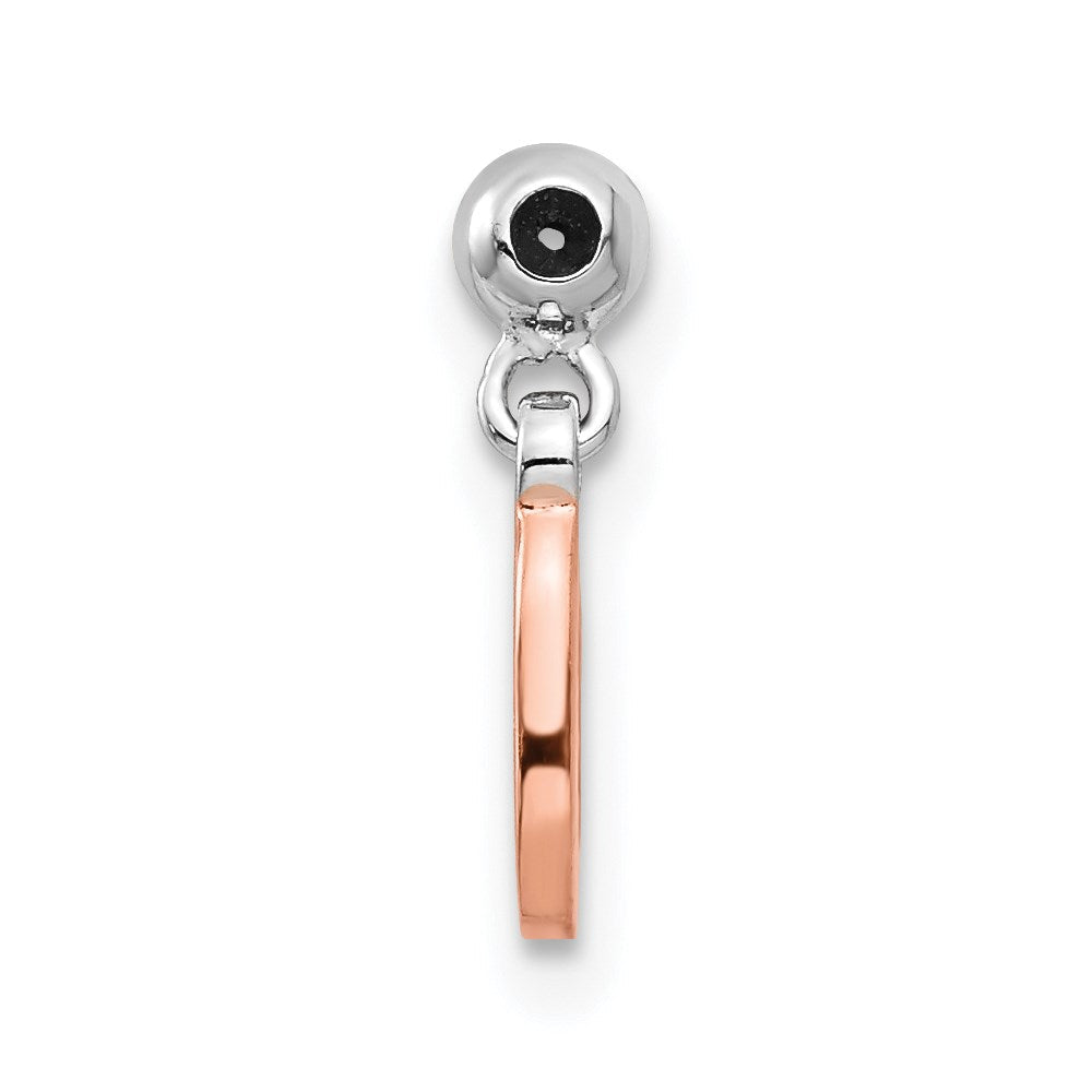 Sterlingsilber Mio Memento Rhodiniert Roséfarben Hängend Zahl 0 Charm