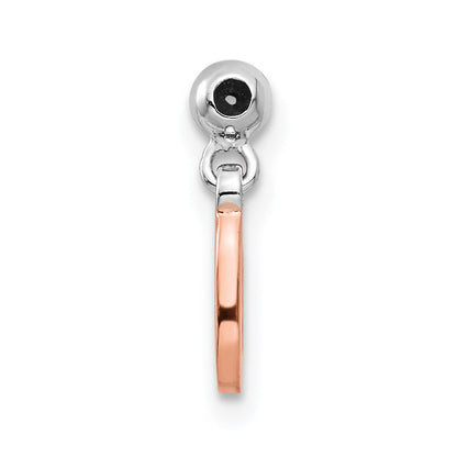 Sterlingsilber Mio Memento Rhodiniert Roséfarben Hängend Zahl 0 Charm