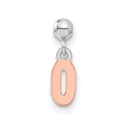 Sterlingsilber Mio Memento Rhodiniert Roséfarben Hängend Zahl 0 Charm