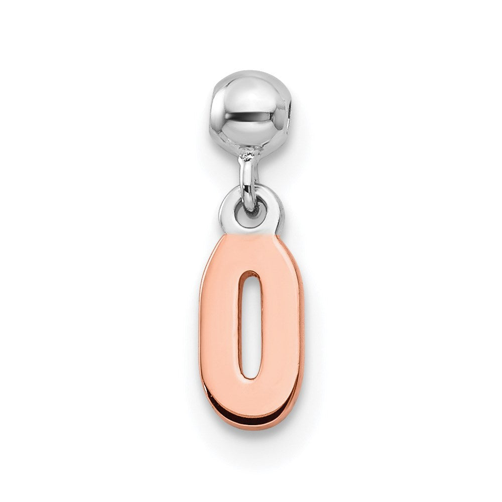 Sterlingsilber Mio Memento Rhodiniert Roséfarben Hängend Zahl 0 Charm