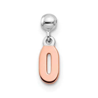 Sterlingsilber Mio Memento Rhodiniert Roséfarben Hängend Zahl 0 Charm