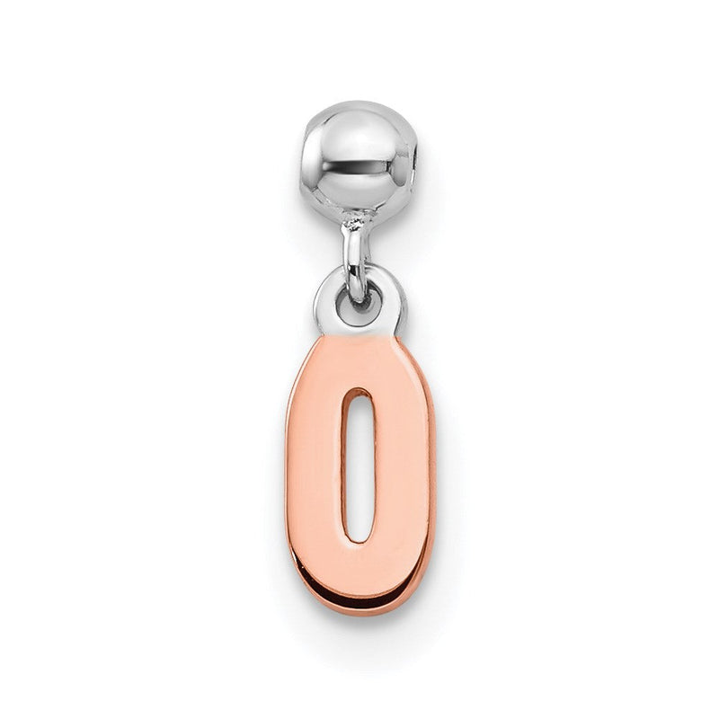Sterlingsilber Mio Memento Rhodiniert Roséfarben Hängend Zahl 0 Charm