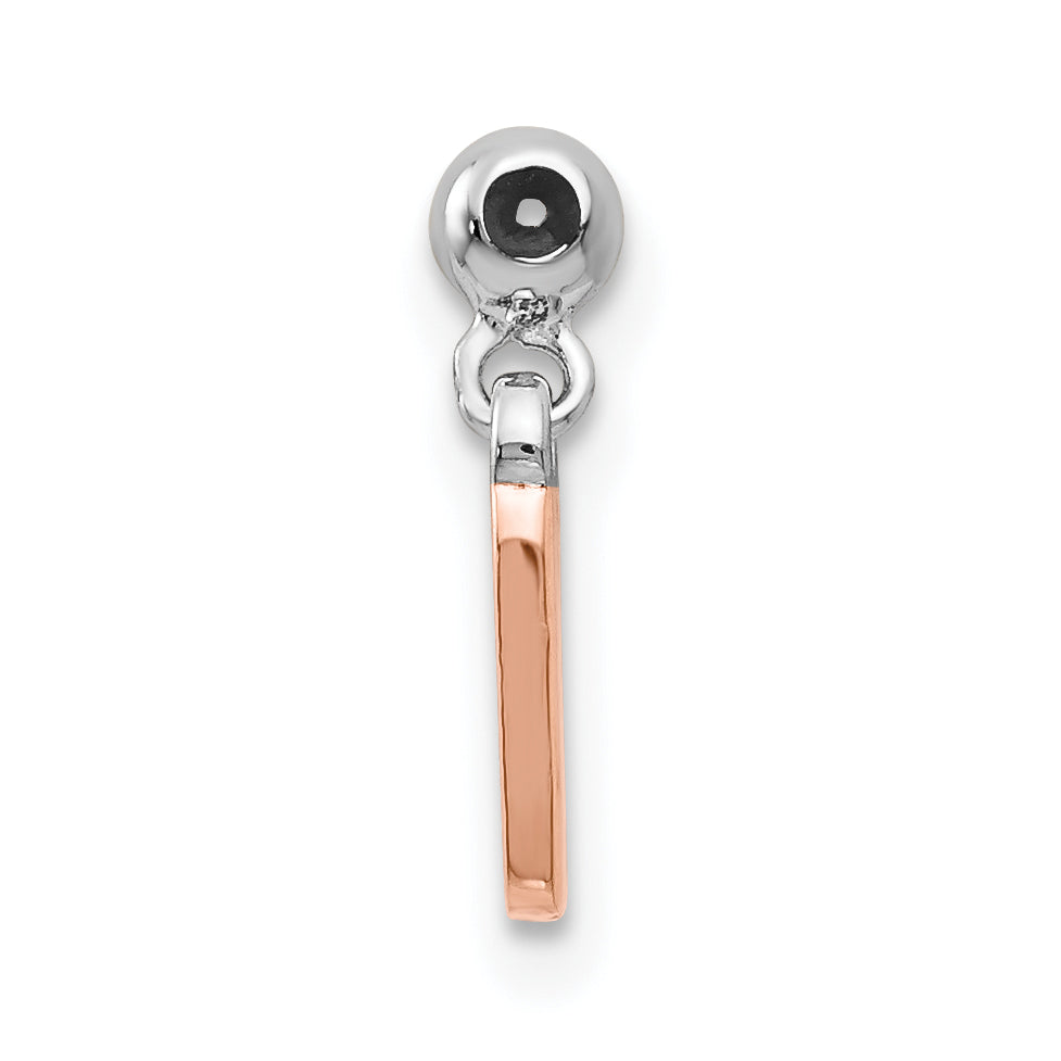 Sterlingsilber Mio Memento Rhodiniert Roséfarben Hängend Zahl 1 Charm