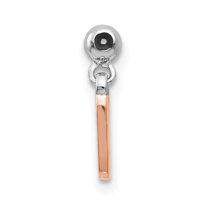 Sterlingsilber Mio Memento Rhodiniert Roséfarben Hängend Zahl 1 Charm