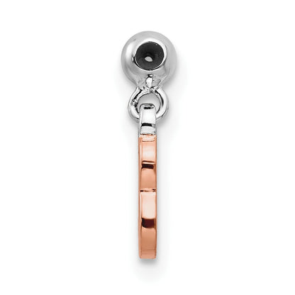 Sterlingsilber Mio Memento Rhodiniert Roséfarben Hängend Zahl 3 Charm