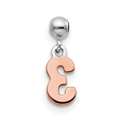 Sterlingsilber Mio Memento Rhodiniert Roséfarben Hängend Zahl 3 Charm