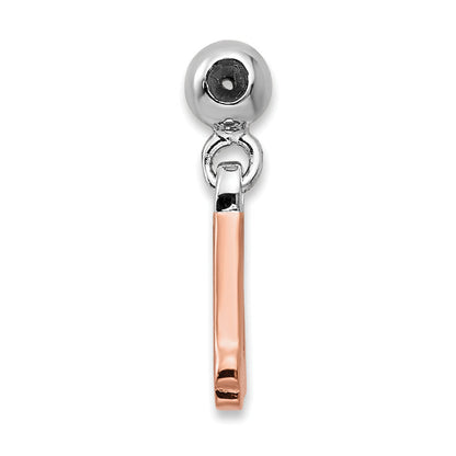 Sterlingsilber Mio Memento Rhodiniert Roséfarben Hängend Zahl 4 Charm