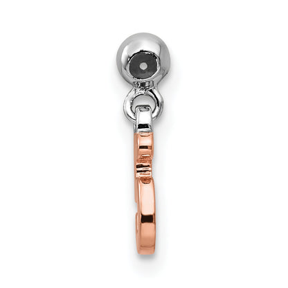 Sterlingsilber Mio Memento Rhodiniert Roséfarben Hängend Zahl 5 Charm