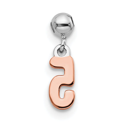 Sterlingsilber Mio Memento Rhodiniert Roséfarben Hängend Zahl 5 Charm