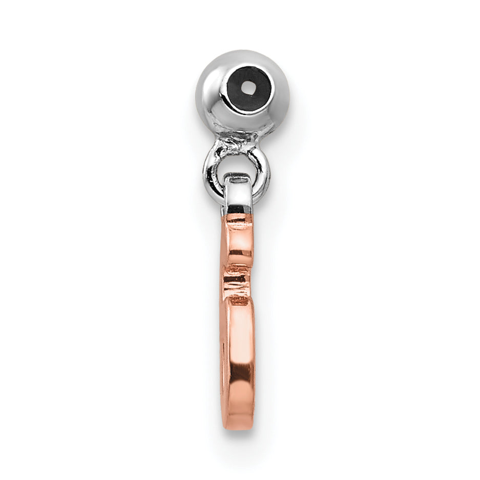 Sterlingsilber Mio Memento Rhodiniert Roséfarben Hängend Zahl 6 Charm
