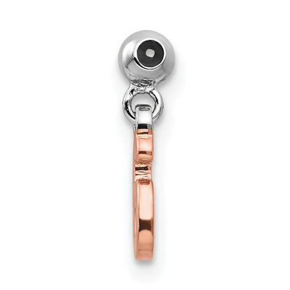 Sterlingsilber Mio Memento Rhodiniert Roséfarben Hängend Zahl 6 Charm