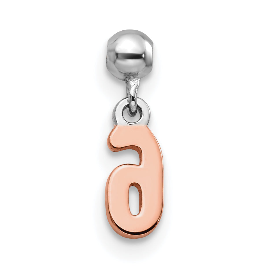 Sterlingsilber Mio Memento Rhodiniert Roséfarben Hängend Zahl 6 Charm