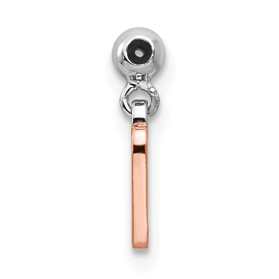 Sterlingsilber Mio Memento Rhodiniert Roséfarben Hängend Zahl 7 Charm
