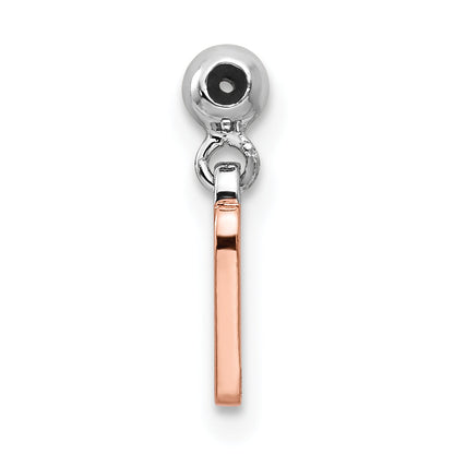 Sterlingsilber Mio Memento Rhodiniert Roséfarben Hängend Zahl 7 Charm