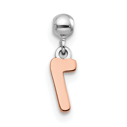 Sterlingsilber Mio Memento Rhodiniert Roséfarben Hängend Zahl 7 Charm
