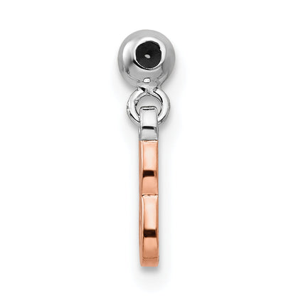 Sterlingsilber Mio Memento Rhodiniert Roséfarben Hängend Zahl 8 Charm