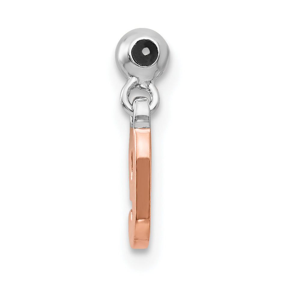 Sterlingsilber Mio Memento Rhodiniert Roséfarben Hängend Zahl 9 Charm
