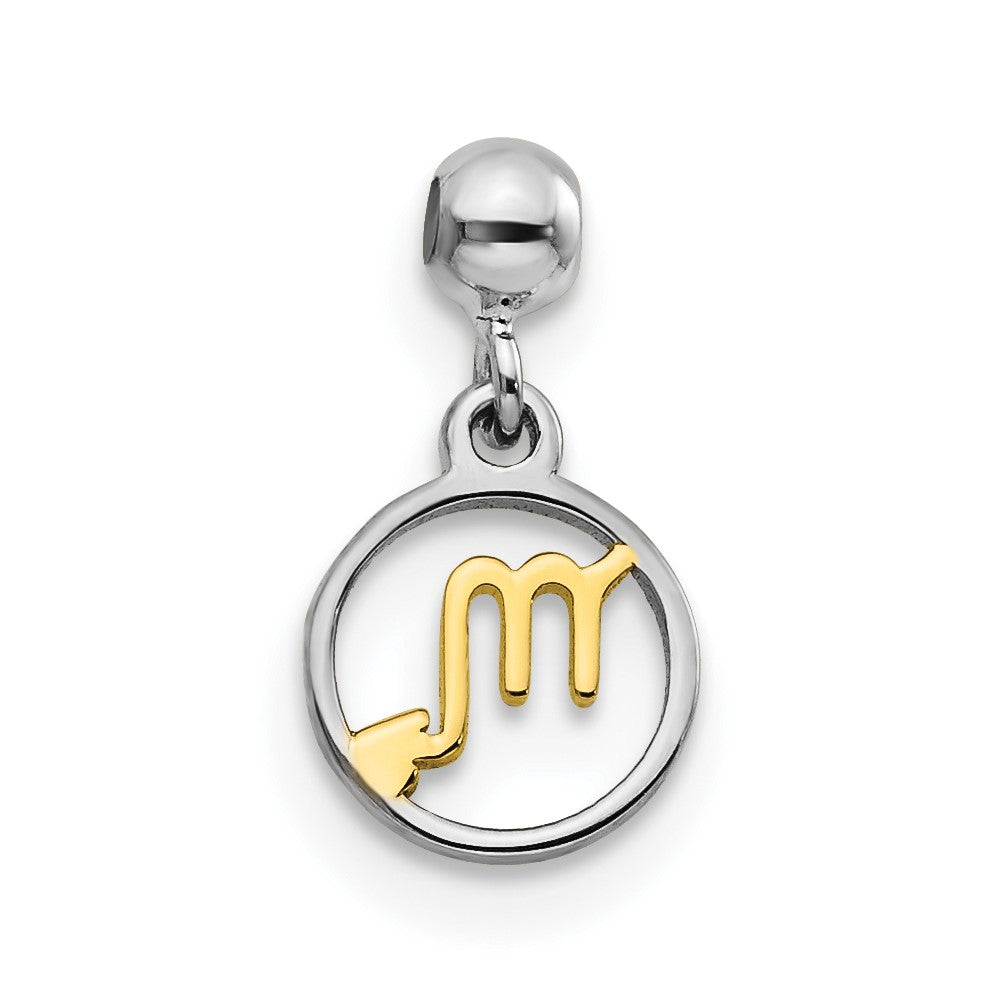 Sterlingsilber Mio Memento Rhodiniert Goldfarben Hängend Scorpio Charm