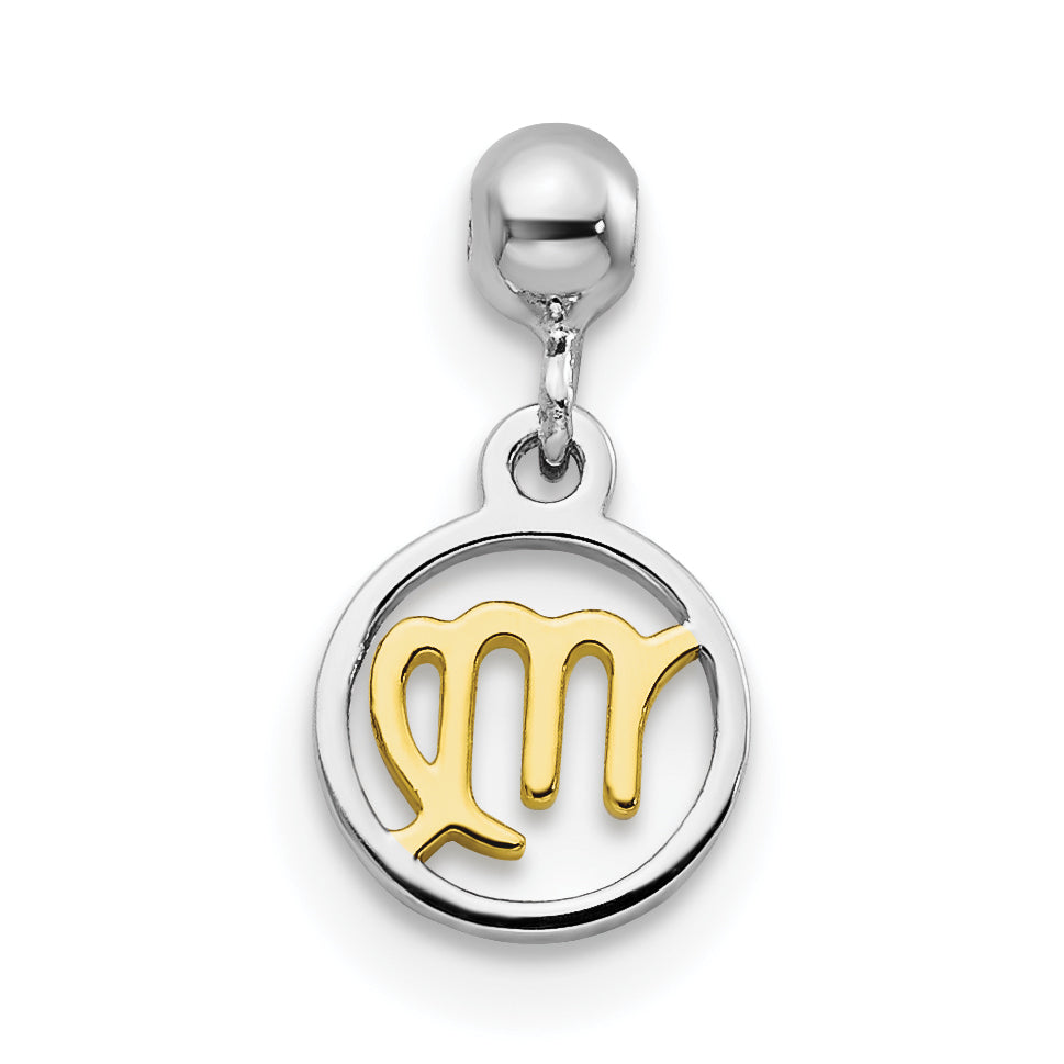 Sterlingsilber Mio Memento Rhodiniert Goldfarben Hängend Virgo Charm