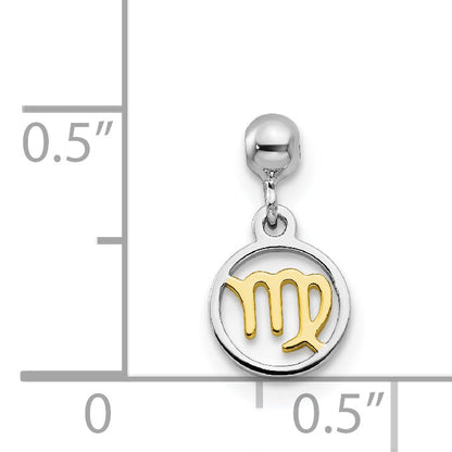 Sterlingsilber Mio Memento Rhodiniert Goldfarben Hängend Virgo Charm