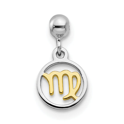 Sterlingsilber Mio Memento Rhodiniert Goldfarben Hängend Virgo Charm