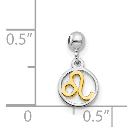 Sterlingsilber Mio Memento Rhodiniert Goldfarben Hängend Leo Charm