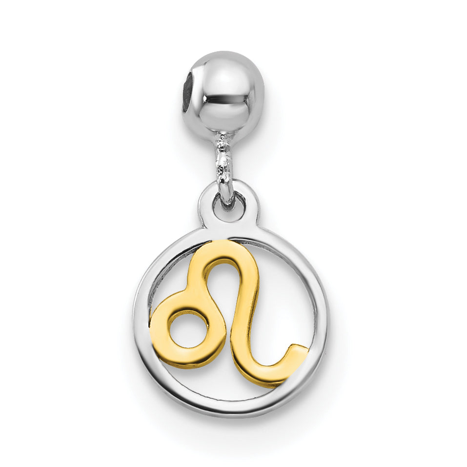 Sterlingsilber Mio Memento Rhodiniert Goldfarben Hängend Leo Charm