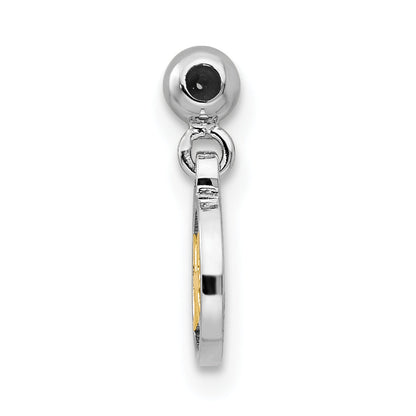 Sterlingsilber Mio Memento Rhodiniert Goldfarben Hängend Pisces Charm