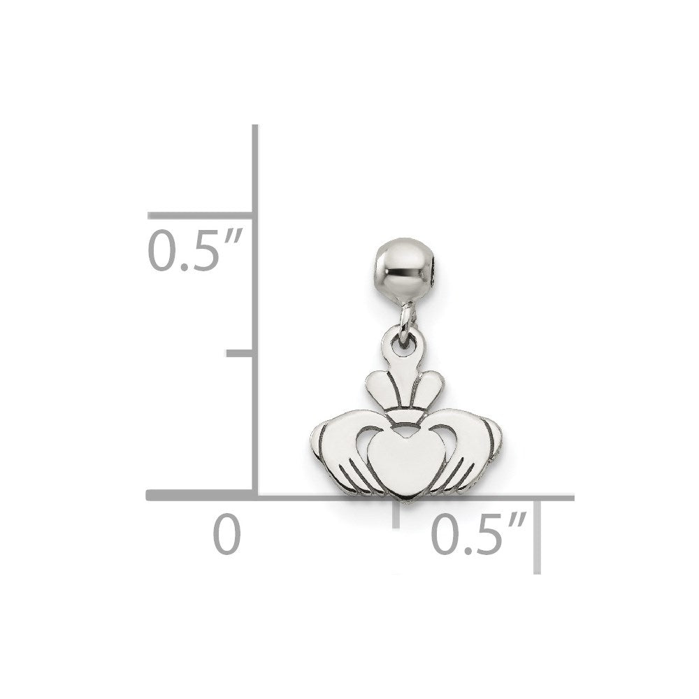 Sterlingsilber Mio Memento Hängend Claddagh Charm