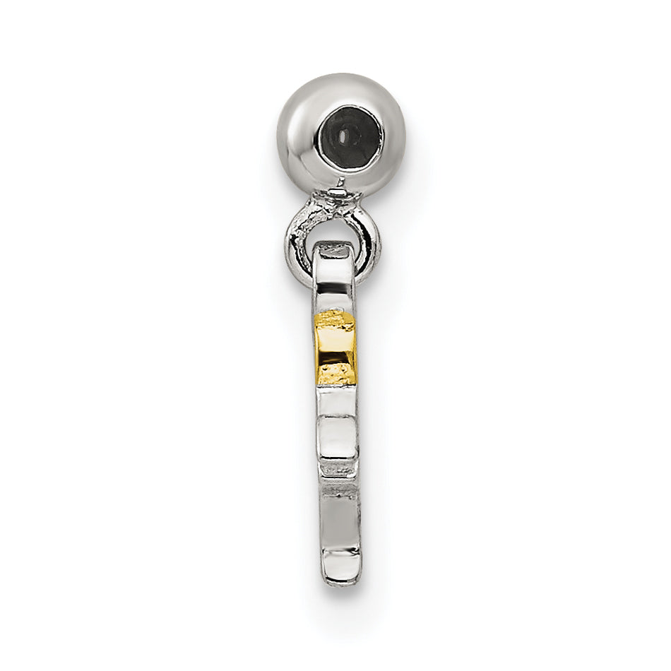 Sterlingsilber Mio Memento Goldfarben mit Emaille Cocktail Charm