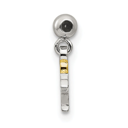 Sterlingsilber Mio Memento Goldfarben mit Emaille Cocktail Charm