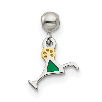 Sterlingsilber Mio Memento Goldfarben mit Emaille Cocktail Charm