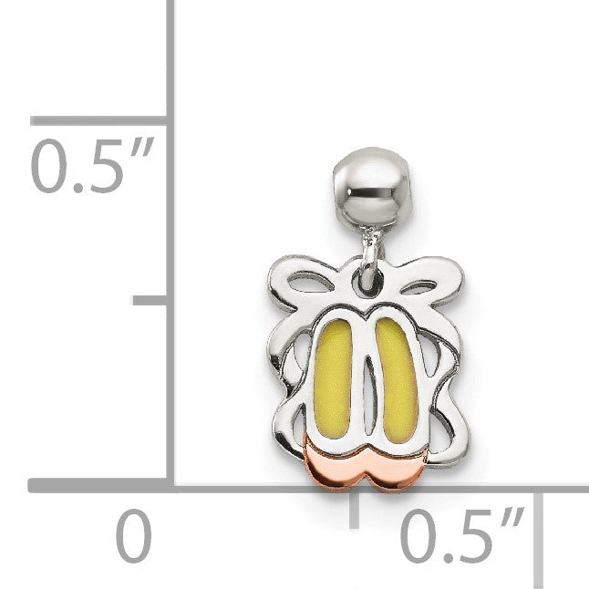 Sterlingsilber Mio Memento Emaille Hängend Ballett Shoes Charm