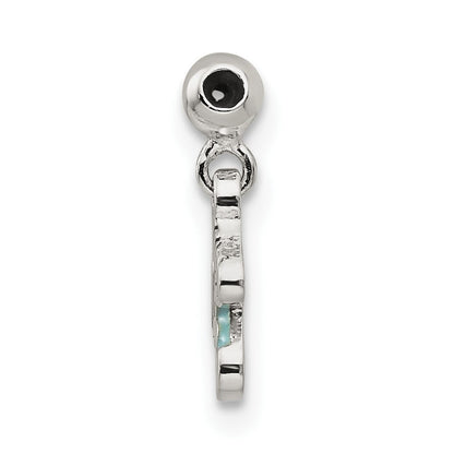 Sterlingsilber Mio Memento Blau Emaille Hängend Baby Sock Charm