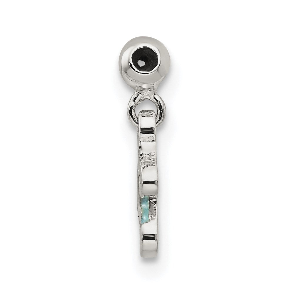 Sterlingsilber Mio Memento Blau Emaille Hängend Baby Sock Charm