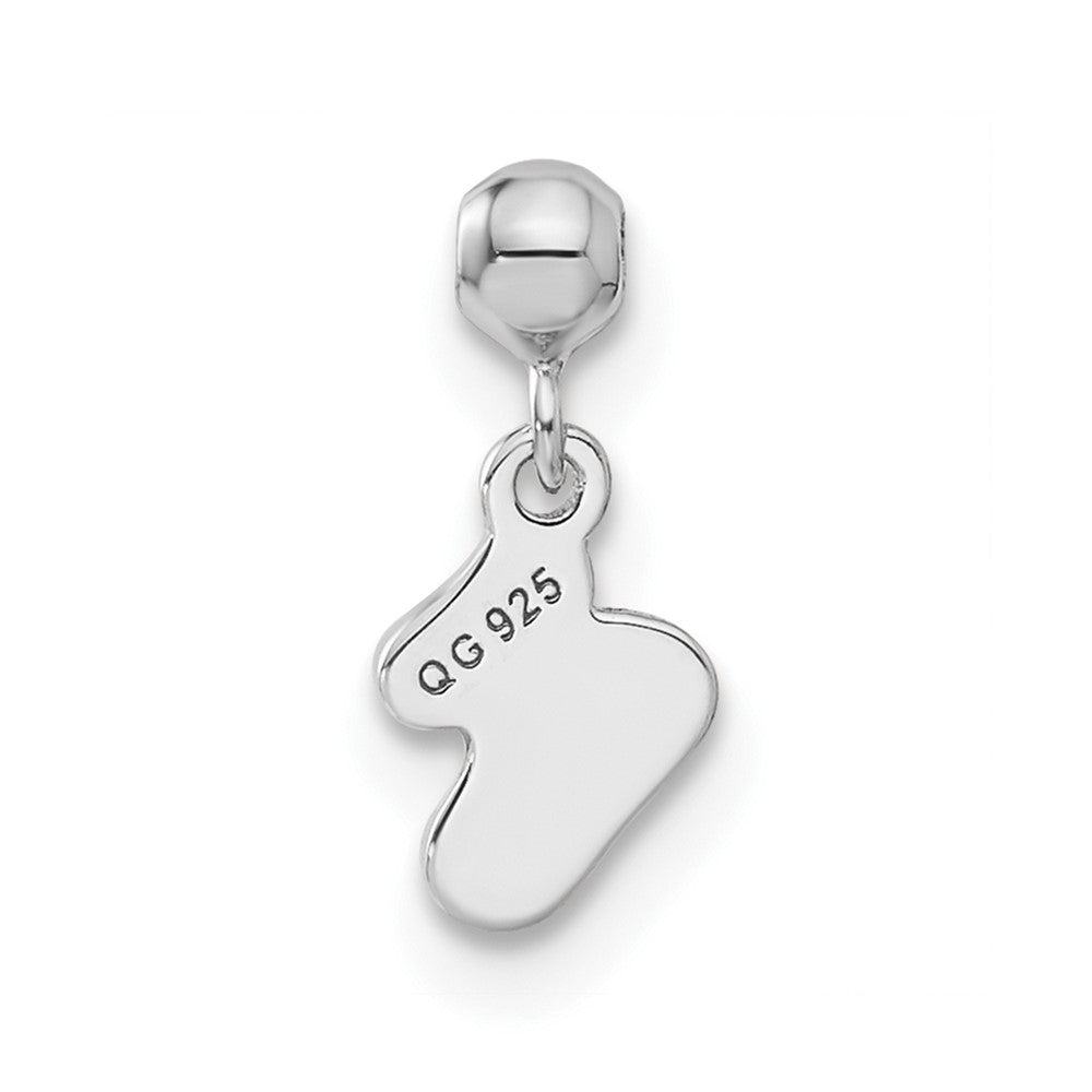 Sterlingsilber Mio Memento Blau Emaille Hängend Baby Sock Charm